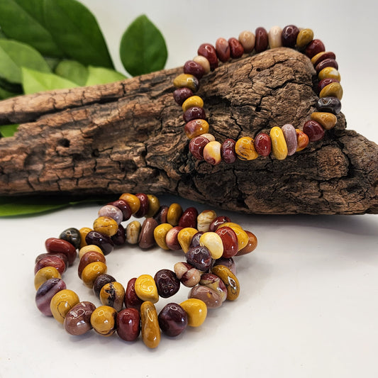 Mookaite Pebble Bead Bracelet