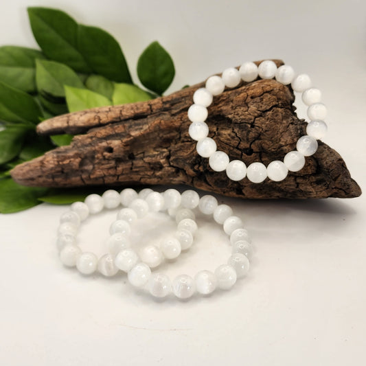 Selenite 10mm Bead Bracelet