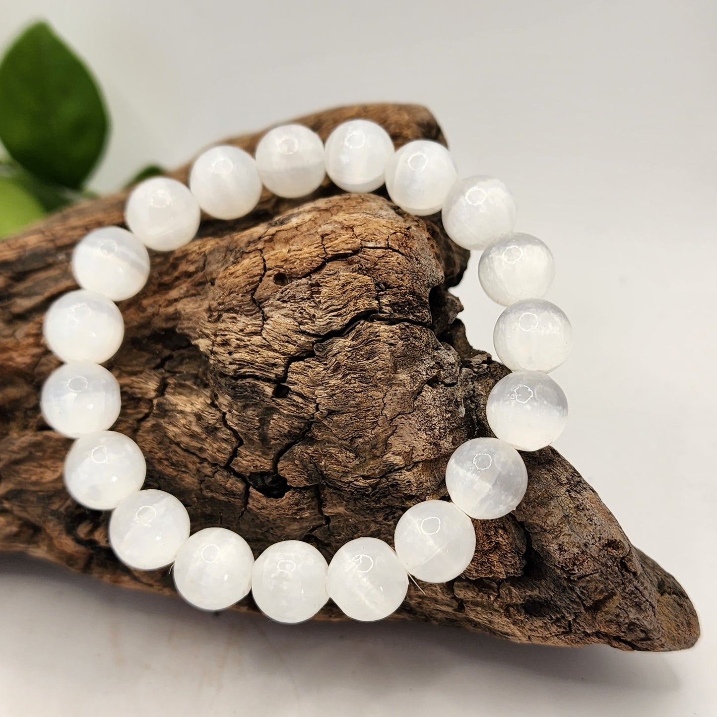 Selenite 10mm Bead Bracelet