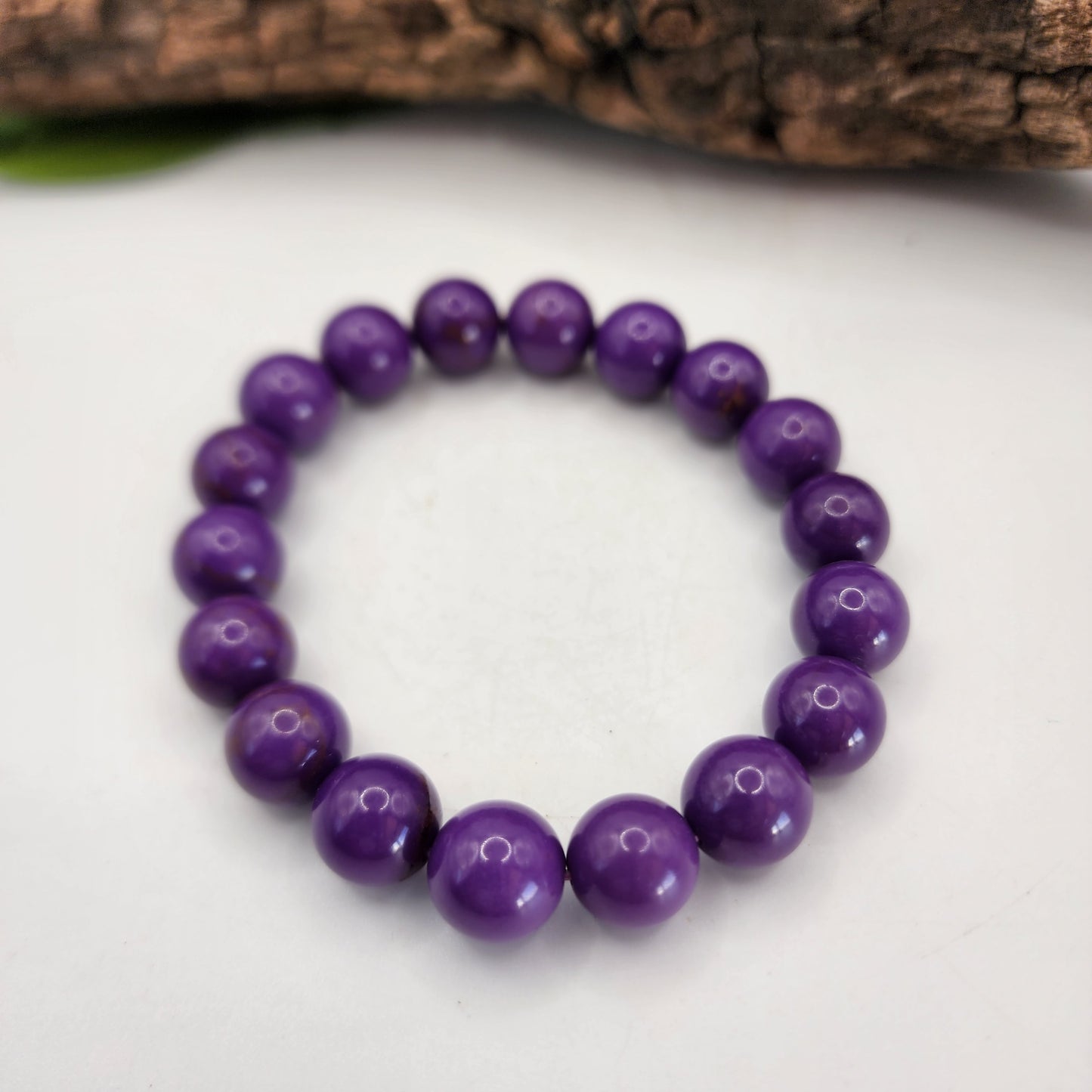 Phosphosiderite 10mm Bead Bracelet