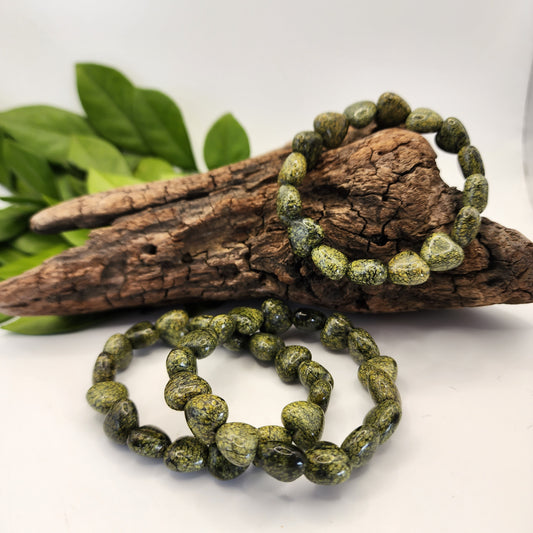 Snake Skin Jasper Bead Bracelet