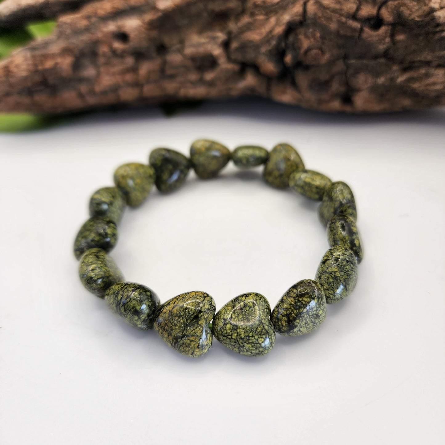 Snake Skin Jasper Bead Bracelet