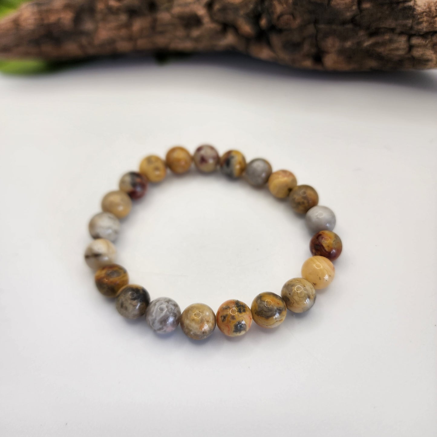 Crazy Lace Agate 8mm Bead Bracelet