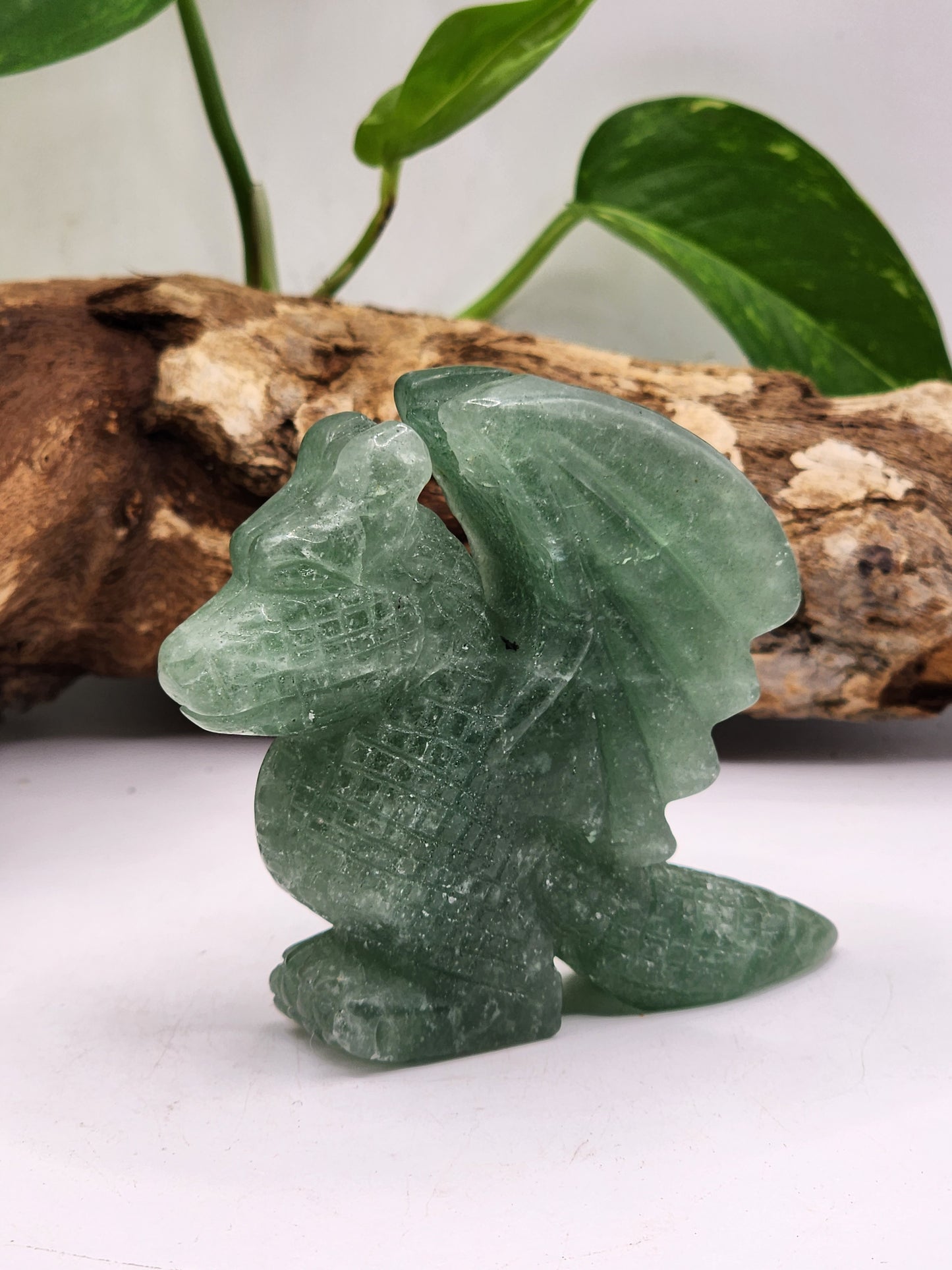 Green Strawberry Quartz Dragon