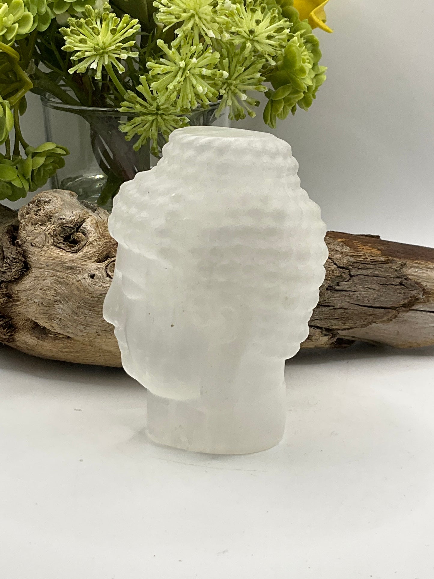 Selenite Buddha Head