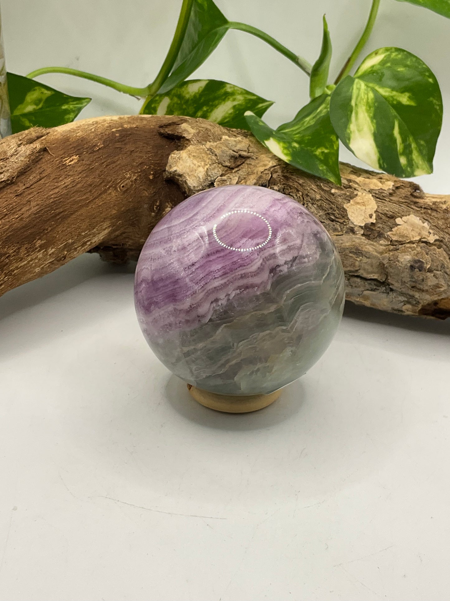 Silky Fluorite Sphere 02