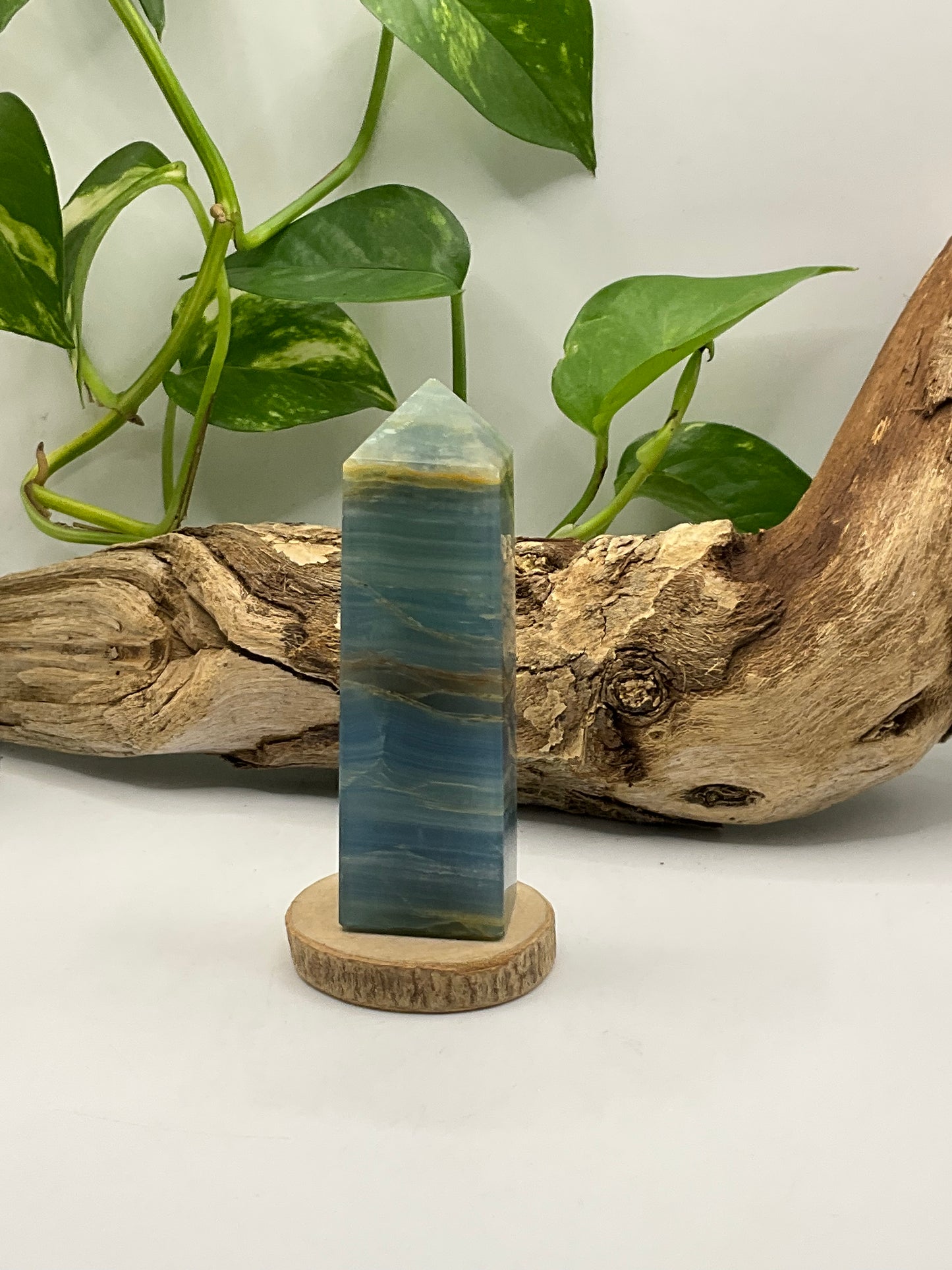 Blue Onyx (Lumerian Aquatine Calcite) Tower