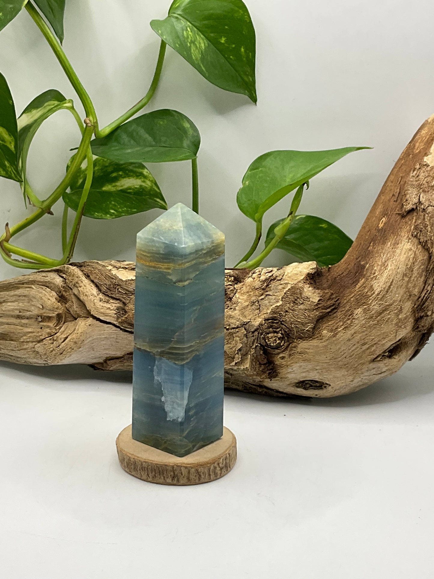 Blue Onyx (Lumerian Aquatine Calcite) Tower