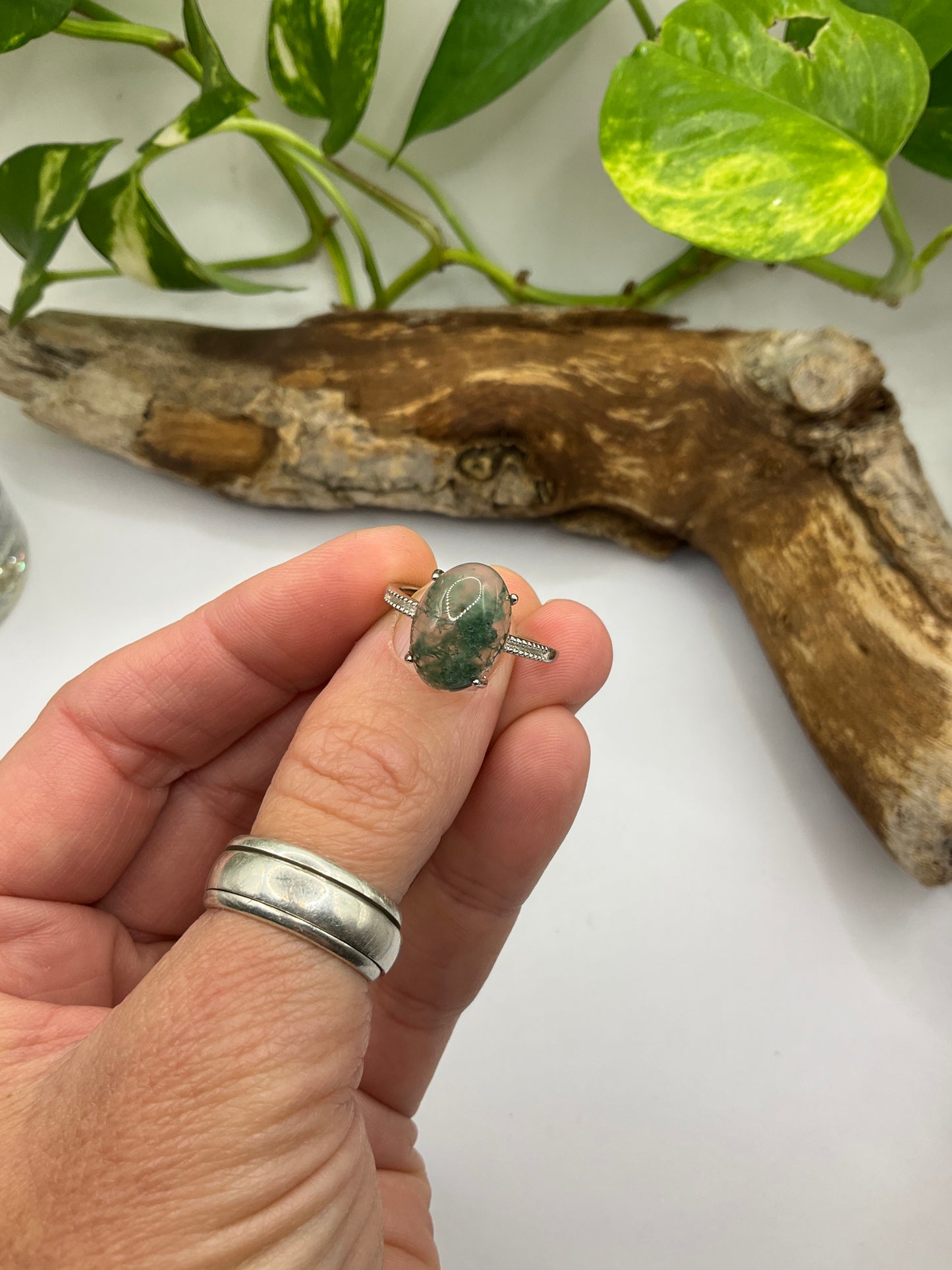 Moss Agate Ring