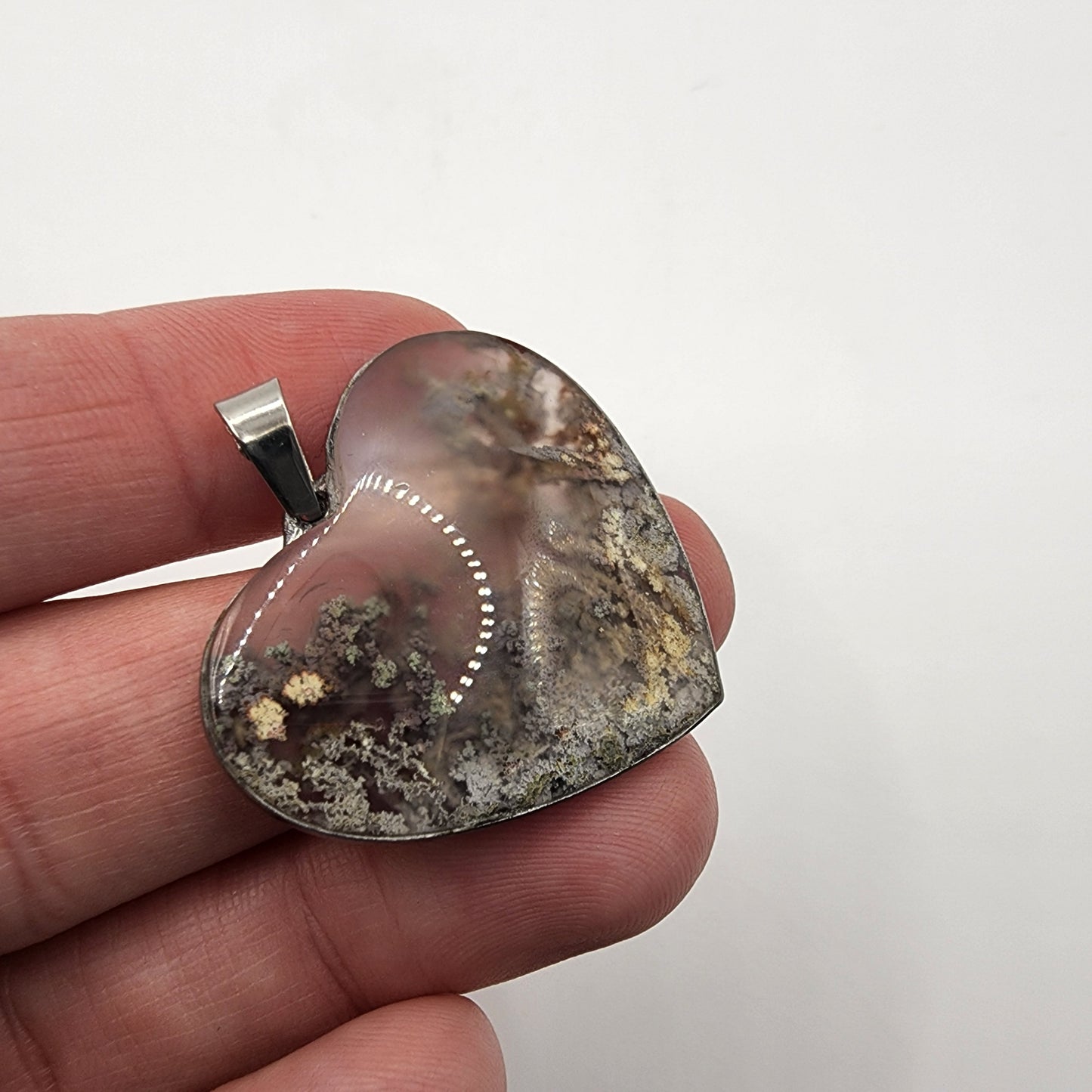 Moss Agate Pendant H